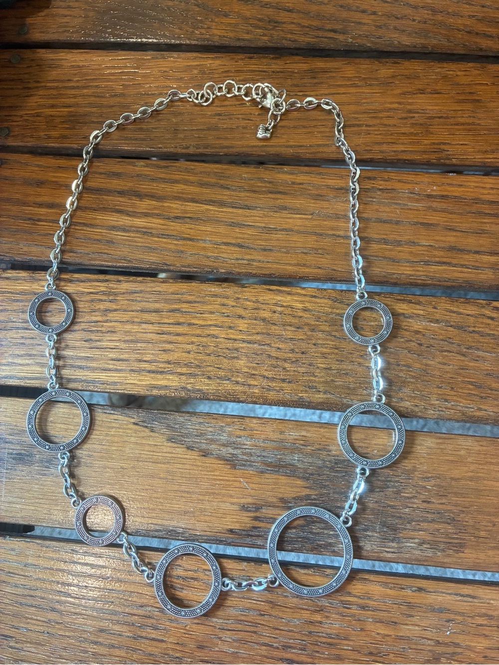 Brighton Silver-Tone Open Circle Link Necklace